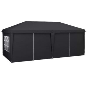 Outsunny 3 x 6 m Pop Up Gazebo with Sides and Windows, Height Adjustable Party Tent with Storage Bag for Garden, Camping, Event,