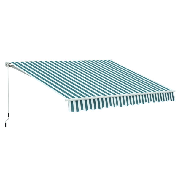 Outsunny 3m x 2.5m Garden Patio Manual Awning Canopy Sun Shade Shelter with Winding Handle Retractable  /