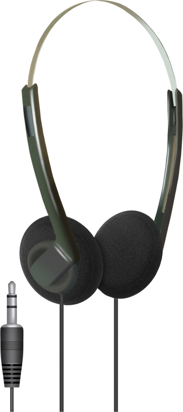 Lightweight Stereo Headphones With Black Pads
