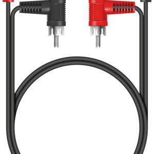 Standard 2x Right Angled Phono Plugs to 2x Right Angled Phono Plugs Screened Lead 1.2m