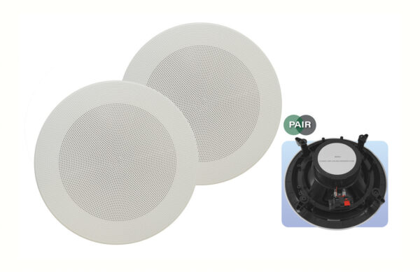 e-audio 8 Inch 180W 2-Way Round Ceiling Speakers with Directional Tweeter