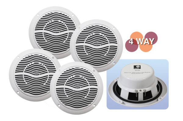 e-audio 4 Way 15W Bluetooth v5.0 Ceiling Speaker and Amplifier Kit