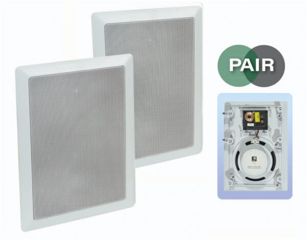 e-audio White 6.5 Inch 2-Way 120W In-Wall Speaker With Driver and Tweeter