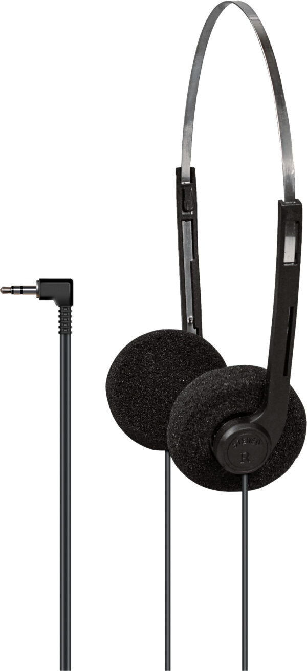 Lightweight Stereo Headphones With Black Pads