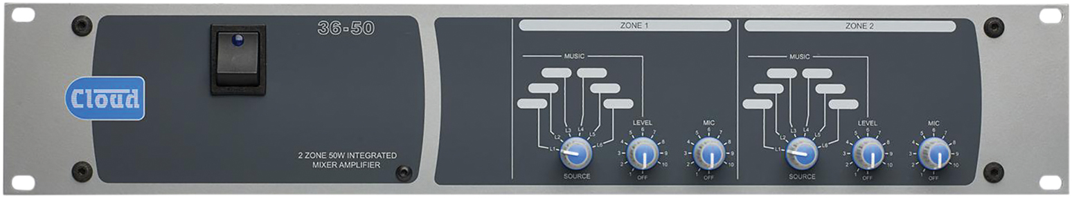Cloud 36/50 2 Zone Mixer/Amplifier 3 x 50w