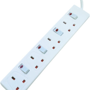 Eagle 4 Gang Switched 2m Extension Lead with Neon Indicator