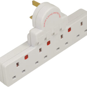 Eagle 4 Way Surge And Spike Protected Switched Adaptor Socket
