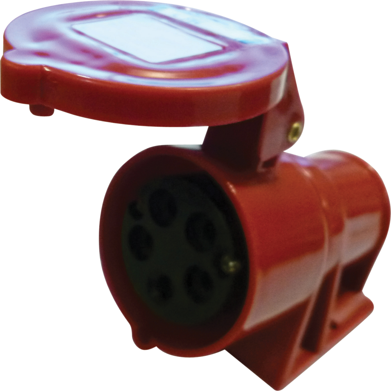 400 V Red 16 A 5 Contact High Current Angled Outlet Wall Mount