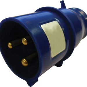 230V Blue 32 A 3 Contact High Current In-line Plug