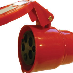 400 V Red 32 A 5 Contact High Current In-line Socket