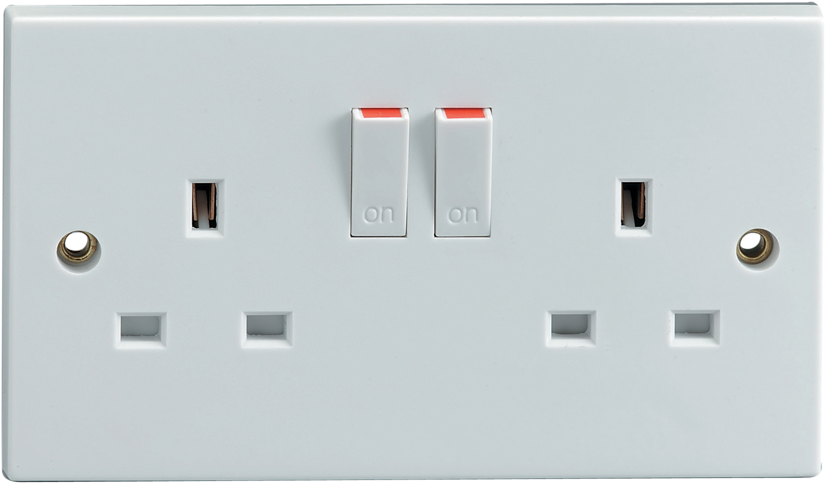 2 Gang Switched 13 A Socket (Single Pole)