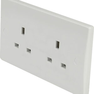 2 Gang Unswitched Socket Curved Edge 13A