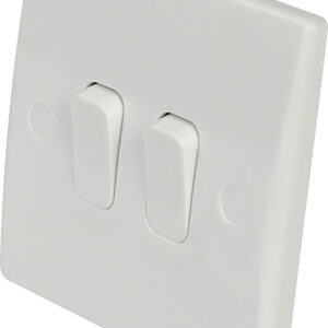 2 way 2 Gang Light Switch Curved Edge 10A