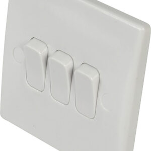 2 Way3 Gang Light Switch Curved Edge 10A