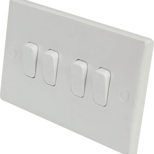 2 Way 4 Gang Light Switch Curved Edge 10A