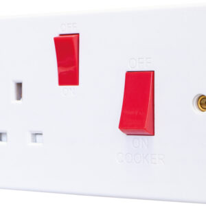 Cooker Control Switch with 45A Socket Curved Edge
