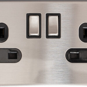 2 Gang 13A Double Pole Switched Socket Screwless