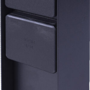 Outdoor Stainless Steel Black Twin Mains Socket Post - Perfect for outdoor garden illumination and water features