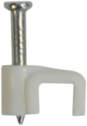 Flat White Cable Clips (20)