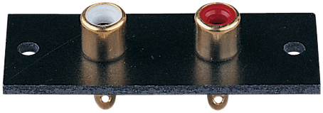 Red/White 2 Way Phono Sockets Paxolin Panel with Gold Plate and Solder Terminals