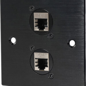 2 x Cat 6 Socket Wall Plate Metal