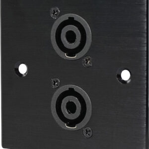 2 x Four Pole Speaker Socket Wall Plate Metal