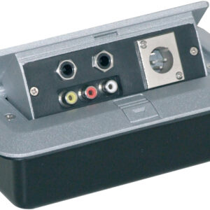 Pop-up AV Combination Plate With Jack Sockets, Phono Sockets and Chassis Male 3 pin XLR Socket
