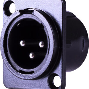 Chassis Mount D-series Plate Compatible 3 Pin XLR Male