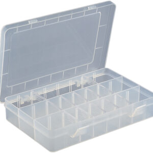 White Size 15 Compartment Box with Semi-transparent Hinged Lid