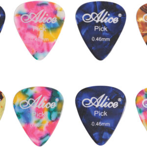 12 Assorted Colour (3 Designs) Celluloid Guitar Picks