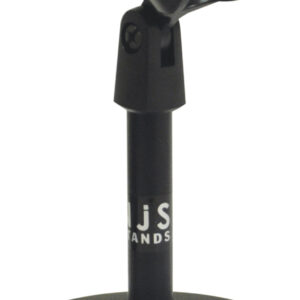 Desk Microphone Stand With Round Base and Microphone Clip in Black