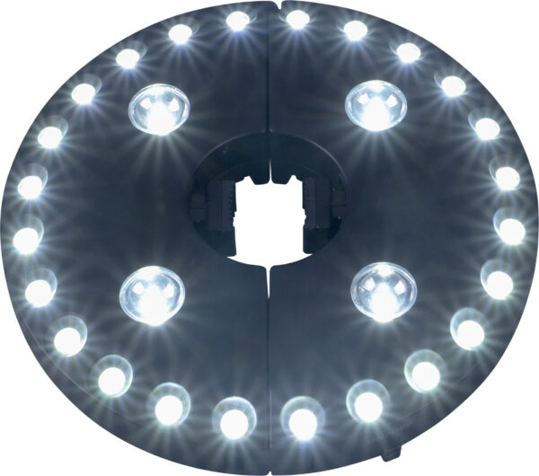 Wireless Battery Powered 28 LED Umbrella Light With 3 Brightness Settings - Attach to umbrellas and parasols with the hooks or clamp for an instant light source