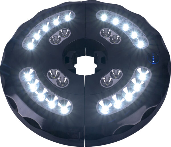Wireless Battery Powered 28 LED Umbrella Light With 3 Brightness Settings - Attach to umbrellas and parasols with the clamp for an instant light source