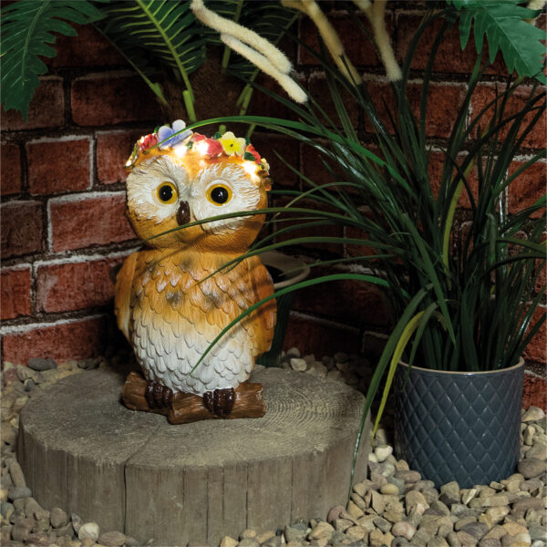 St Helens Home and Garden Solar Owl Ornament