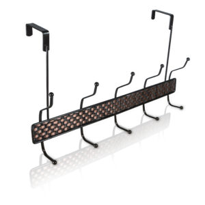Over The Door Hook Hanger in Black with 5 Hooks