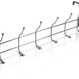 Over The Door Hook Hanger in Chrome with 6 Hooks