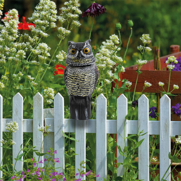 St Helens Home and Garden Life-Sized Decoy Owl with Rotating Head - Bird and Small Mammal Scaring Device