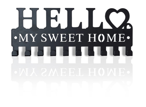 St Helens Home and Garden My Sweet Home Design Wall Mounted Key Hanger with 10 Hooks