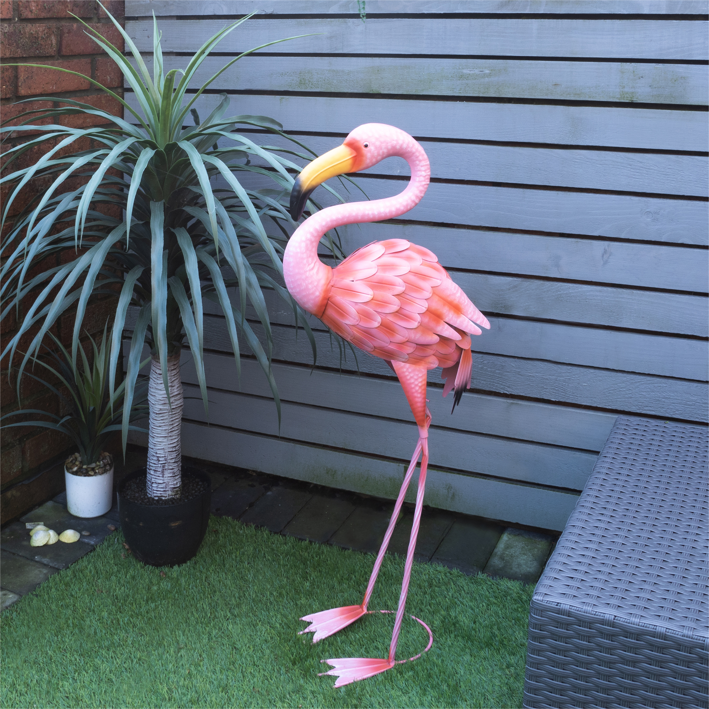 St Helens Home and Garden Metal Flamingo Garden Ornament 89cm Height