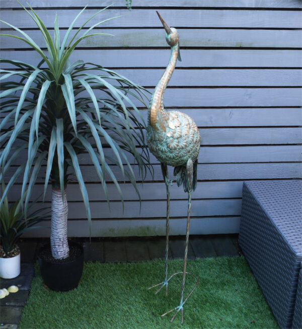 St Helens Home and Garden Metal Heron Garden Ornament 104cm Height