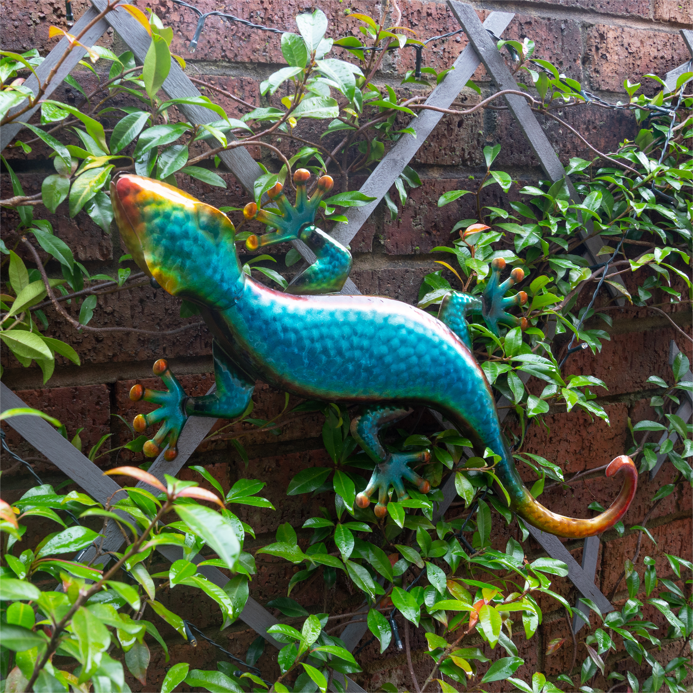 Metal Gecko Garden Wall Ornament