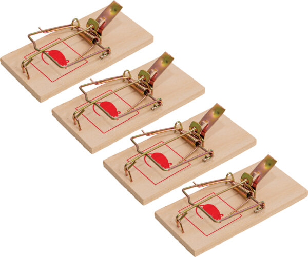 St Helens Home and Garden Wooden Mouse Trap - Pack of 4