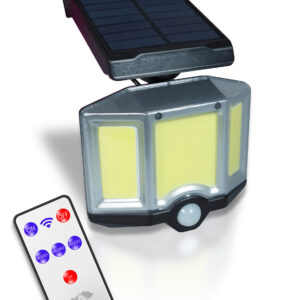 St Helens Home and Garden LED Solar Security Wall Lamp With Remote Control and Movement Sensor