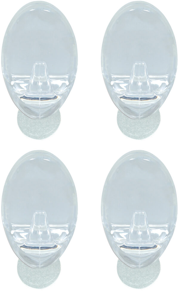 St Helens Home and Garden Self Adhesive Reusable Oval Shaped Plastic Hooks (Pack of 4)