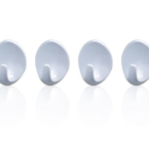St Helens Home and Garden Small Self Adhesive Oval Shaped Plastic Hooks (Pack of 6)