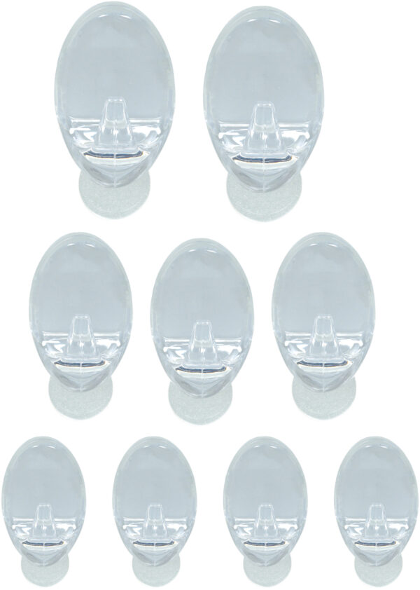 St Helens Home and Garden Assorted Self Adhesive Reusable Oval Shaped Plastic Hooks (Pack of 9)
