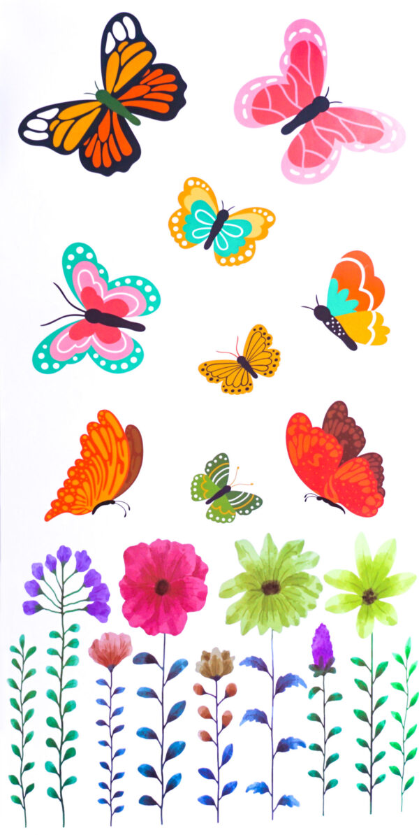 Wheelie Bin Camouflage Stickers - Flowers and Butterfly