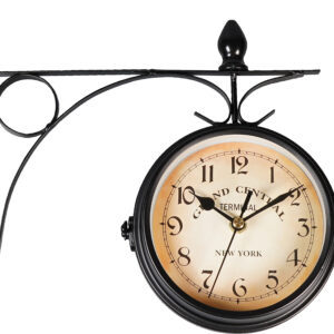 St Helens Home and Garden Double Sided Station Clock (Dia. 12cm)