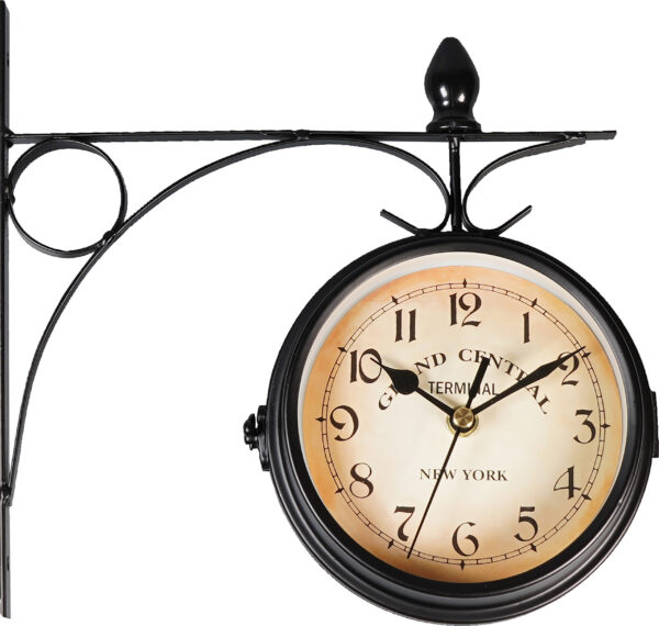 St Helens Home and Garden Double Sided Station Clock (Dia. 12cm)