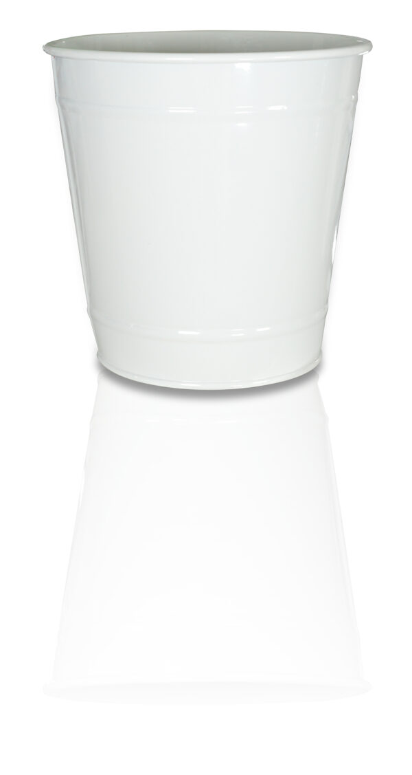 St Helens Home and Garden 5" Metal Plant Pot White
